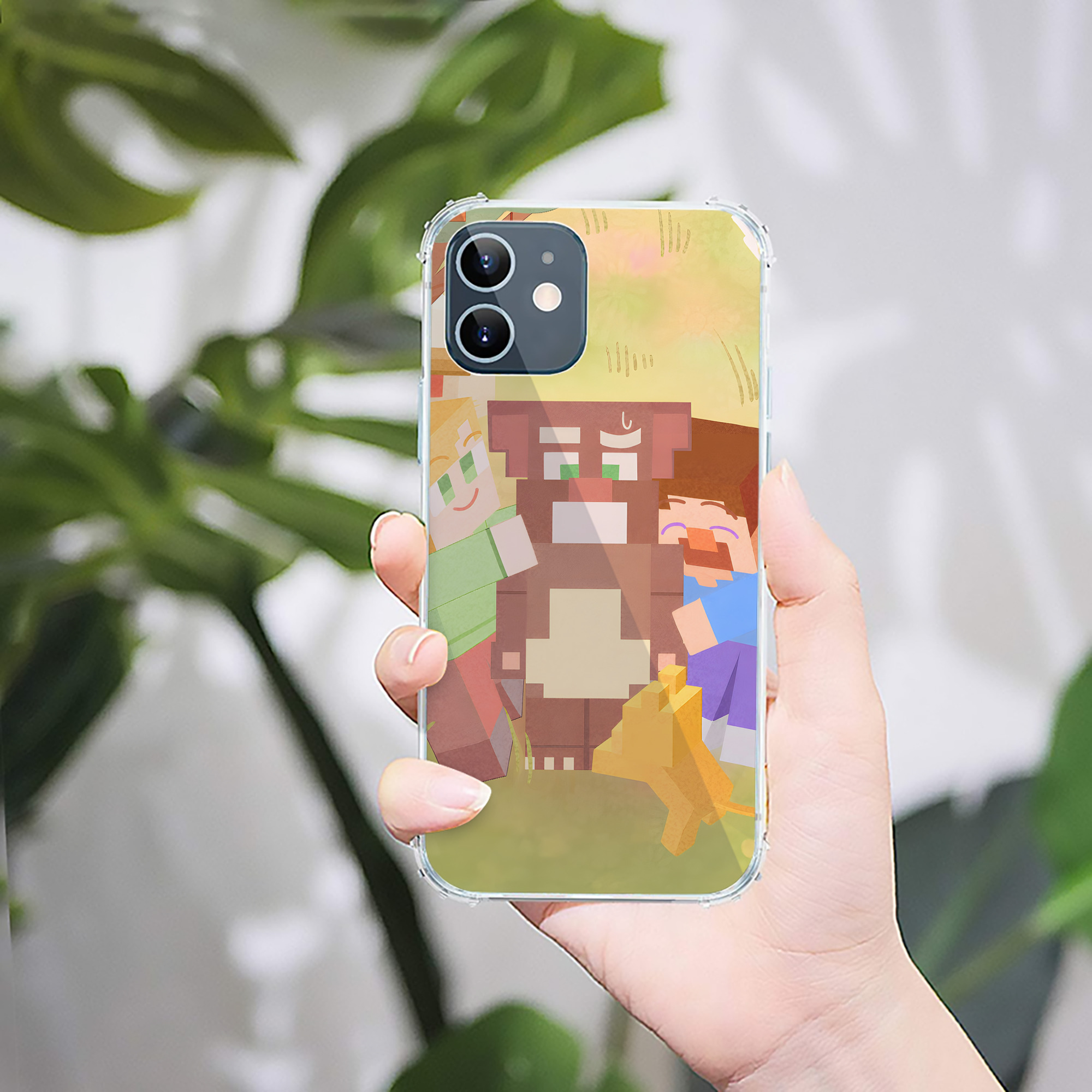 （画像用） マインクラフト ブロックの世界 Minecraft MC Block world 【iPhone 12シリーズ対応】透明スマホケース（クリアソフトケース）